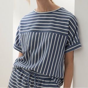 Banana Republic Factory Striped Knit Terry Dolman Top